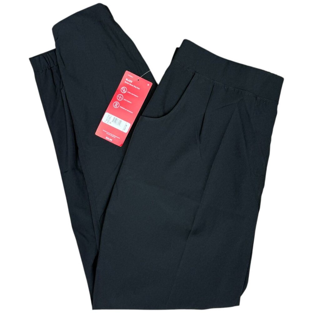 NWT Women's MPG SPORT Blaze Black Stretch Woven Ankle Pants‎ | Size L - Picture 2 of 9
